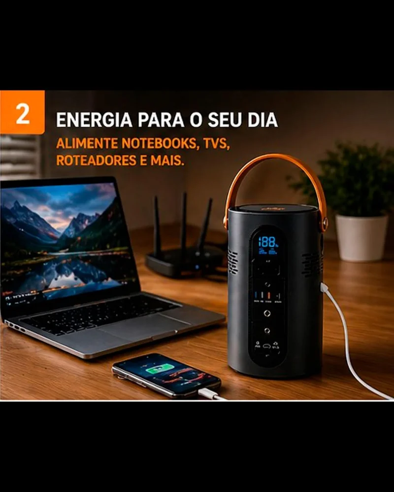 Estação De Energia Portátil 220v 643wh Peining, Gerador De Energia P/ Starlinkk Mini Com Saídas Ac Usb Type-c, Bateria R