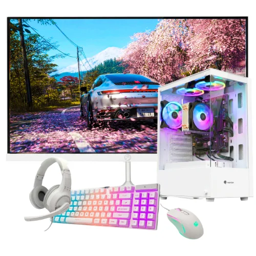 PC Gamer Intel Core i7 3ª 16GB SSD 480GB GT 730 Monitor 23” + Combo Gamer e Gabinete branco com 3 Fans