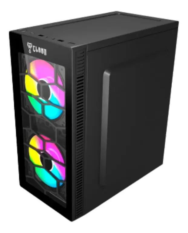 Imagem 2 de 5 do produto Gabinete Gamer Kaesar Clanm Micro Atx Vidro Frontal RGB