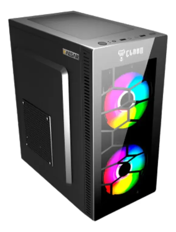 Imagem 5 de 5 do produto Gabinete Gamer Kaesar Clanm Micro Atx Vidro Frontal RGB