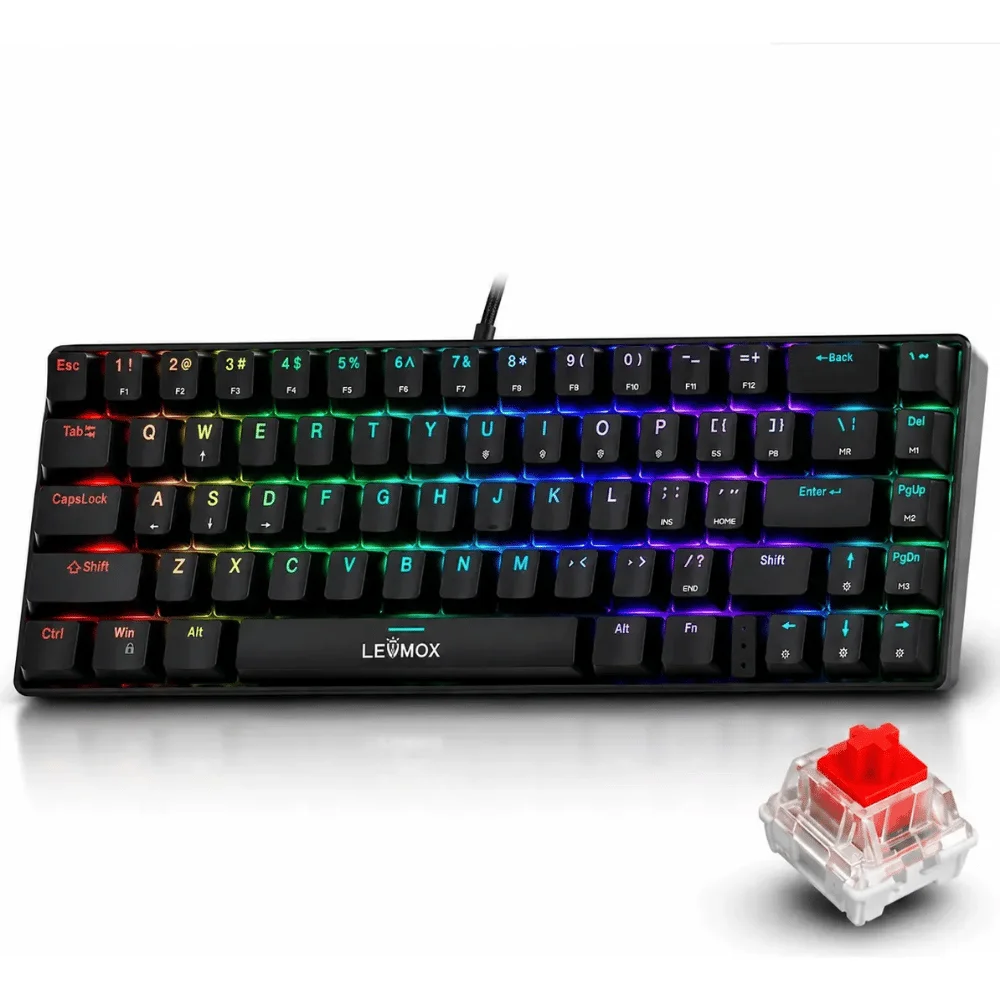 Imagem 2 de 5 do produto Teclado Mecânico Gamer Switch Blue 60% Com LED RGB Lehmox - Ley-2079 B