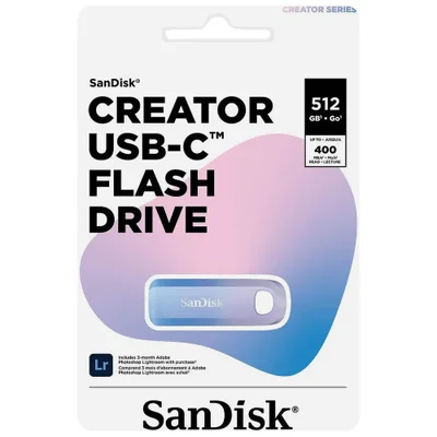 Pendrive Sandisk Z75 Creator 512gb Usb-c 3.2 - Azul / Roxo (sdcz75c-512g-g46)