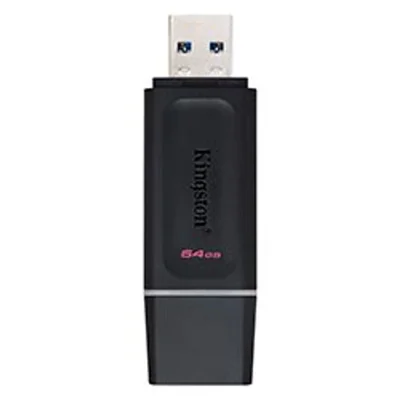 Pendrive Kingston Exodia 64gb Usb 3.2 Dtx/64gb Preto Alta Velocidade Transferência Rápida Armazenamento Portátil
