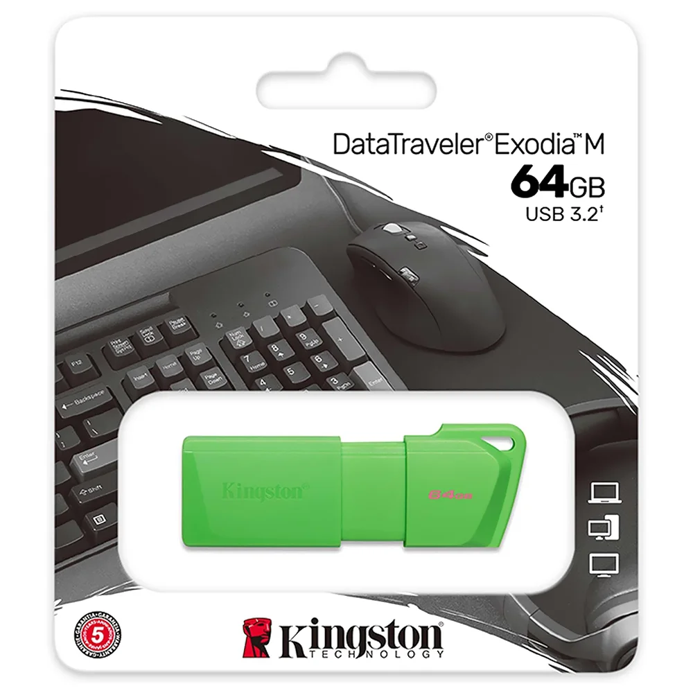 Imagem 2 de 2 do produto Pendrive Kingston Exodia M 64gb Usb 3.2 Kc-u2l64-7lg Verde Alta Velocidade Transferência Rápida Compacto Portátil