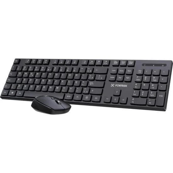 Imagem 2 de 5 do produto Combo Teclado E Mouse Fortrek Cw11, Abnt2, 1600 Dpi, Wireless, Preto - 84458