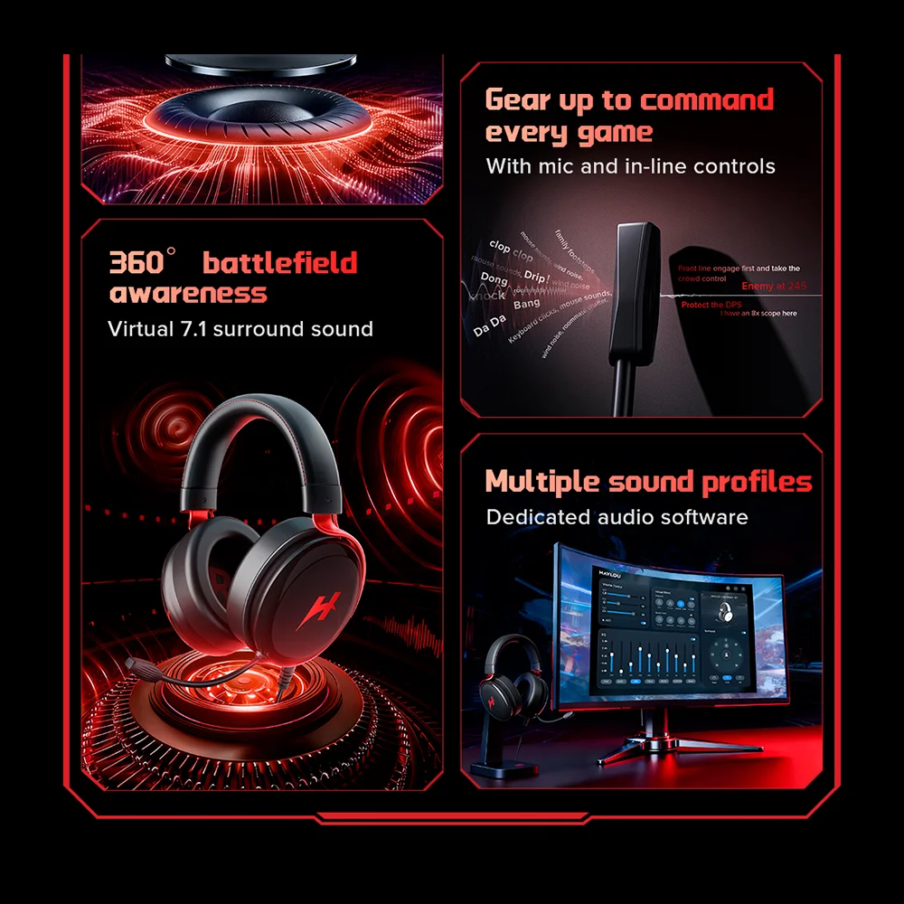 Imagem 2 de 5 do produto Haylou Fone De Ouvido Over-ear Hexstorm G1 Hdg01