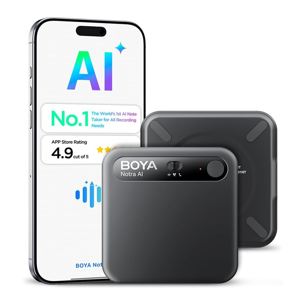 Gravador De Voz Boya Notra Preto Bluetooth Memória Interna