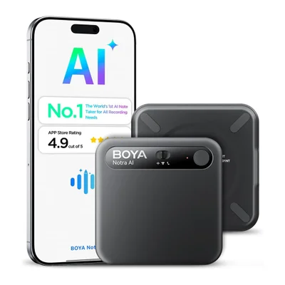 Gravador De Voz Boya Notra Preto Bluetooth Memória Interna