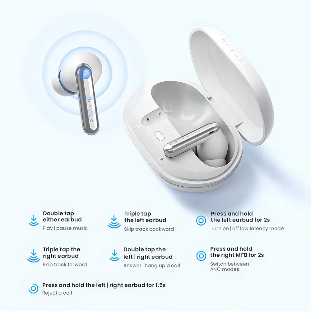 Imagem 3 de 5 do produto Fone Bluetooth Haylou Mori Plus T016 Sem Fio Gamer Branco