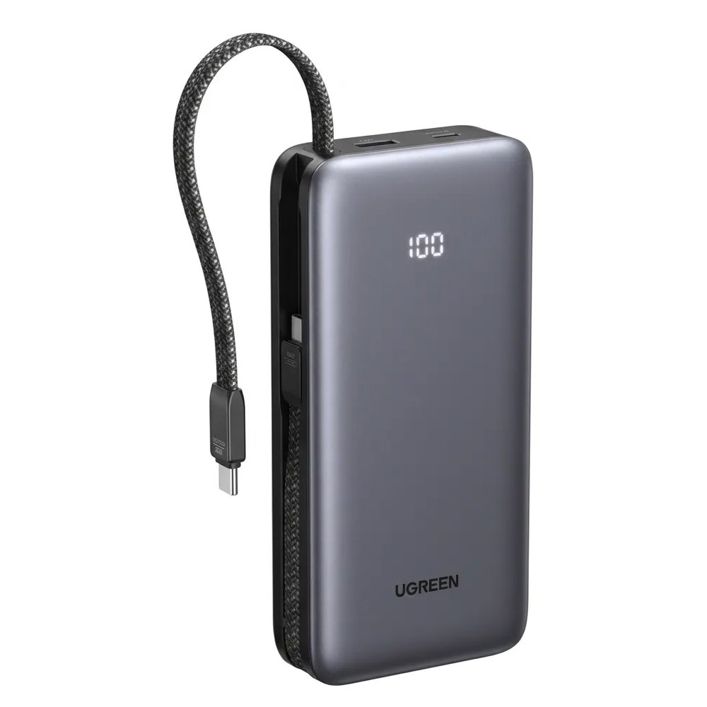 Power Bank Ugreen 20000mah 30w Pd Cabo Usb-c Display Digital