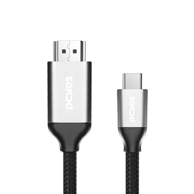 Cabo Usb Tipo-c Para HDMI Macho 2.0 - Preto - 2 Metros - Nylon - Puch2