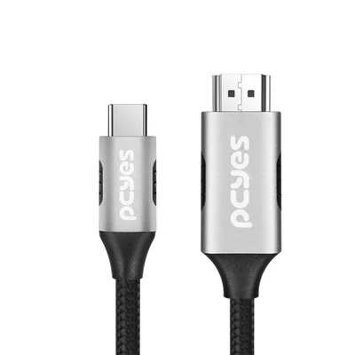 Cabo Usb Tipo-c Para HDMI Macho 2.1 - Preto - 2m - Nylon - Puch2p