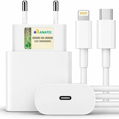Carregador Turbo 25w Usb-c Carga Rápida Bivolt Branco Premium Alta Performance Compatível 8 11 12 13 14 15