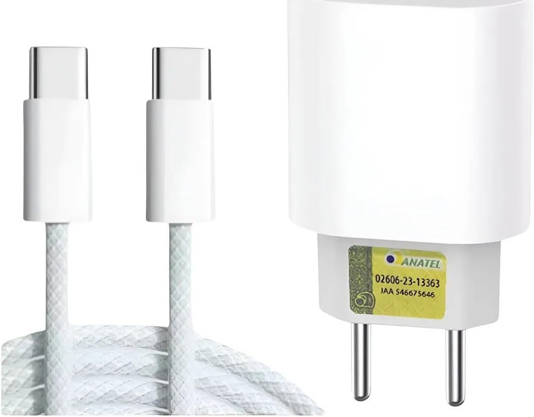 Kit Fonte E Cabo Carregador Super Turbo 30w Para Smartphones E Ipone – Carga Rápida Usb C – Alta Velocidade E Bivolt