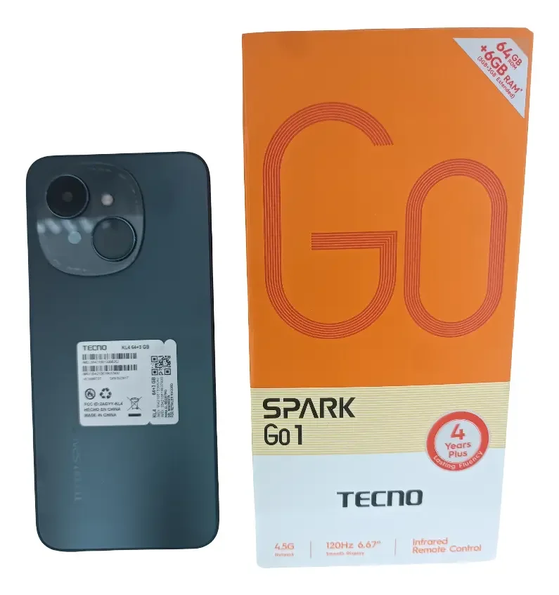 Imagem 2 de 3 do produto Smartphone Celular Tecno Spark Go 1s 64/3gb Ram, 4g, Tela 6,67 " 120 Hz Ips Lcd, Câmera 13 Mp, Bateria 5000 Cor Preto