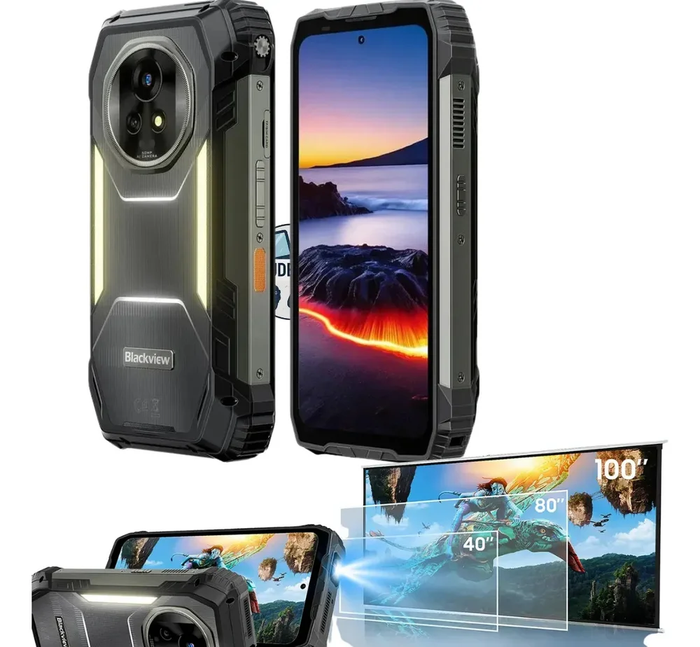 Imagem 4 de 5 do produto Smartphone Blackview Xplore 2 5g Nfc Com Projetor Bateria 20000mah 36gb Ram 256gb preto