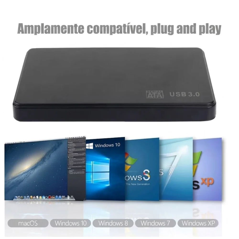 Imagem 5 de 5 do produto Case Para Hd/ssd 2,5 Preto Sata Usb 3.0 Bluecase Bcpu3-01