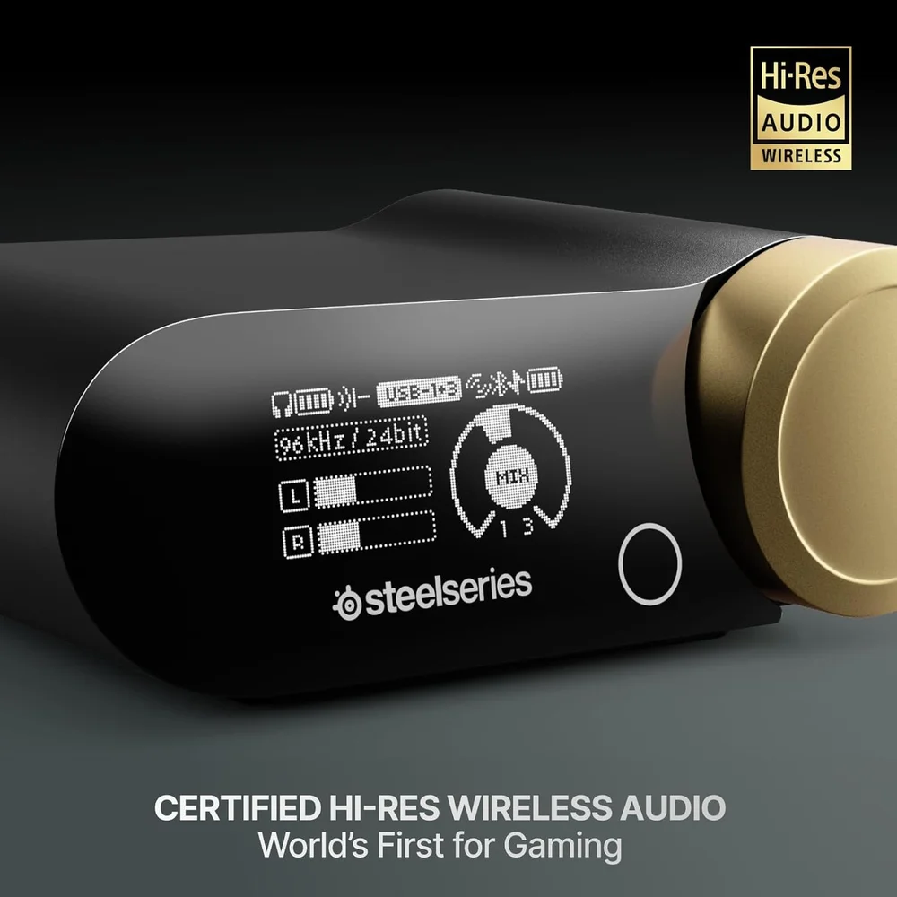 Imagem 2 de 5 do produto Headset Steelseries Arctis Nova Elite — Hi-res Wireless 96khz, Drivers De Fibra De Carbono E Anc, Ps5, XBOX, PC, Saggold