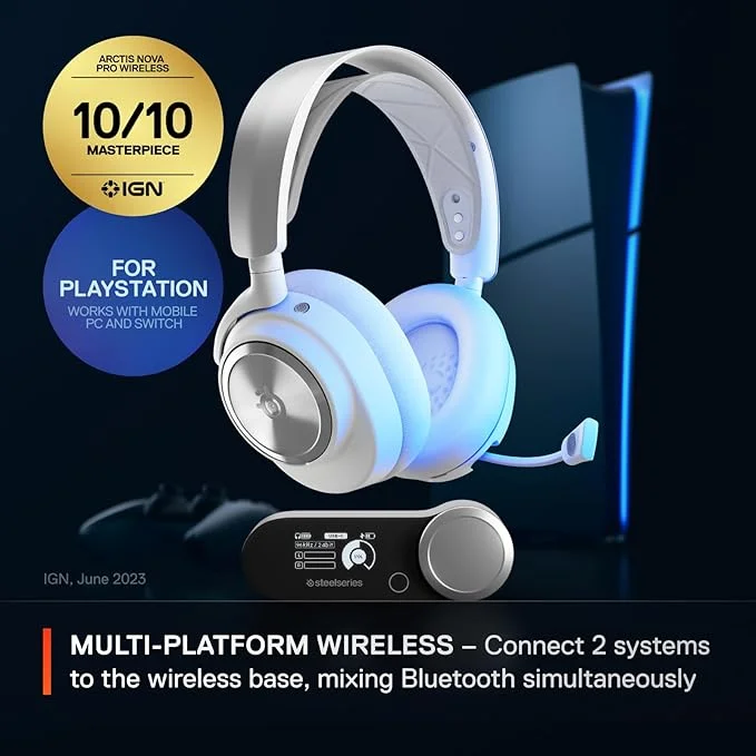 Imagem 5 de 5 do produto Headset Gamer Steelseries Arctis Nova Pro Wireless Branco Anc Usb Ps5 Ps4 PC XBOX