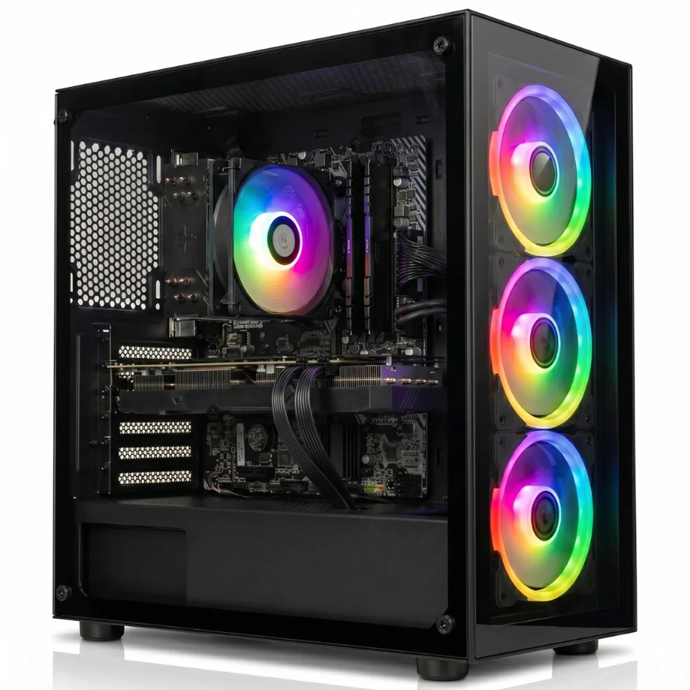 PC Gamer Intel Core i7, Radeon Rx 570 8GB, 16gb Ram, SSD 512gb Nvme, Fonte 600w, 5 Fans RGB, Preto - Balão.info Frame Pgbp-frm120