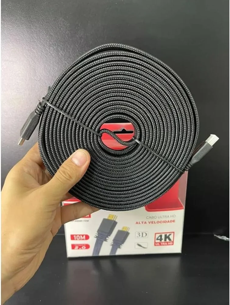 Imagem 3 de 3 do produto Cabo HDMI 4k 2.0 Ultra Hd 3 Metro Alta Definição Com Hdr, 3d, Ethernet E Construção Blindada, Compatível Com Ps4, Ps5, XBOX, Tv, Monitor E Projetor