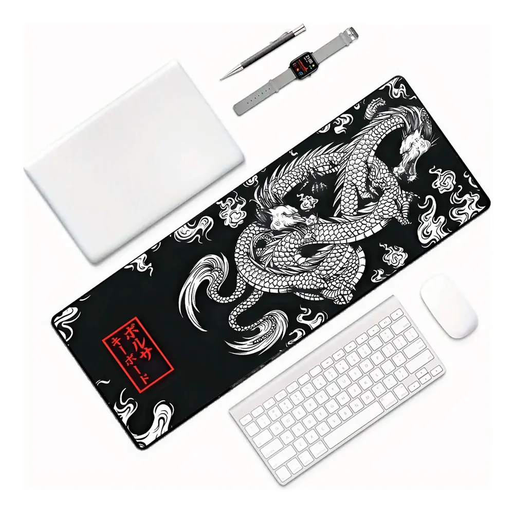 Novo Mouse Pad Gamer Deskpad Speed Extra Grande Borda Costurada Profissional 120x40 - Dragão Chinês Japonês Novo Mouse Pad Gamer Deskpad Speed Extra Grande Borda Costurada Profissional 120x40 - Dragão Chinês Japonês