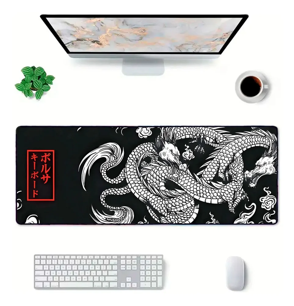 Novo Mouse Pad Gamer Deskpad Speed Extra Grande Borda Costurada Profissional 120x40 - Dragão Chinês Japonês Novo Mouse Pad Gamer Deskpad Speed Extra Grande Borda Costurada Profissional 120x40 - Dragão Chinês Japonês