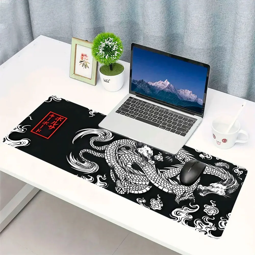 Novo Mouse Pad Gamer Deskpad Speed Extra Grande Borda Costurada Profissional 70x35 - Dragão Chinês Japonês Novo Mouse Pad Gamer Deskpad Speed Extra Grande Borda Costurada Profissional 70x35 - Dragão Chinês Japonês