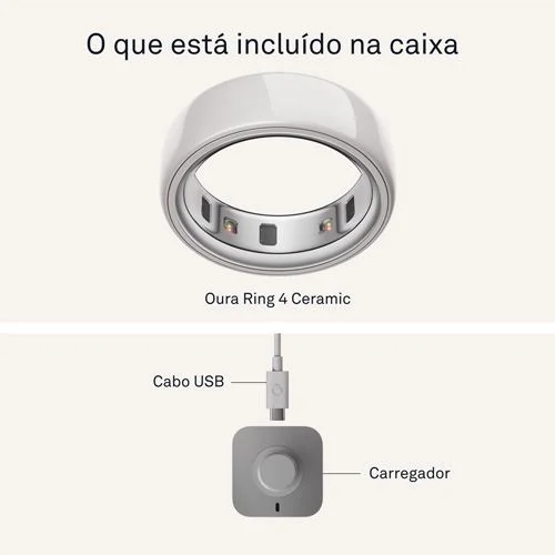 Imagem 5 de 5 do produto Anel Inteligente Smart Ring Oura Ring 4 Ceramic  Cloud  Tamanho 6