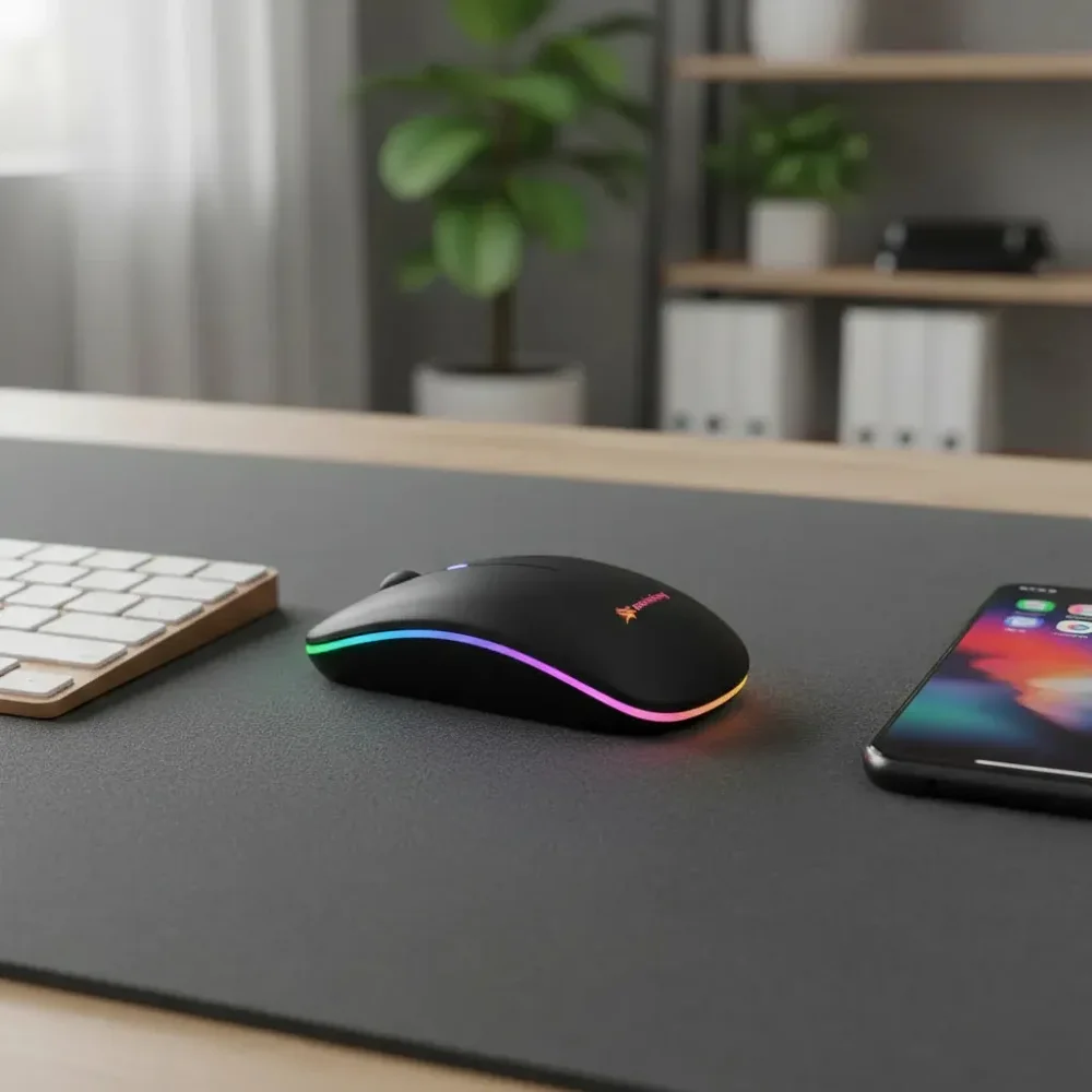 Imagem 3 de 4 do produto Mouse Sem Fio Bluetooth Recarregável LED Ergonômico