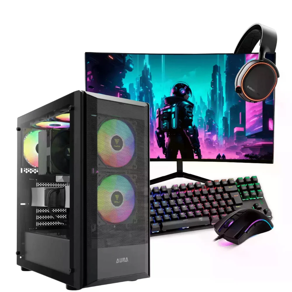PC Gamer Completo Ryzen 5 4500, RTX 2060, 16gb Ddr4, SSD Nvme 500gb, 600w 80 Plus, PCr7g36-e