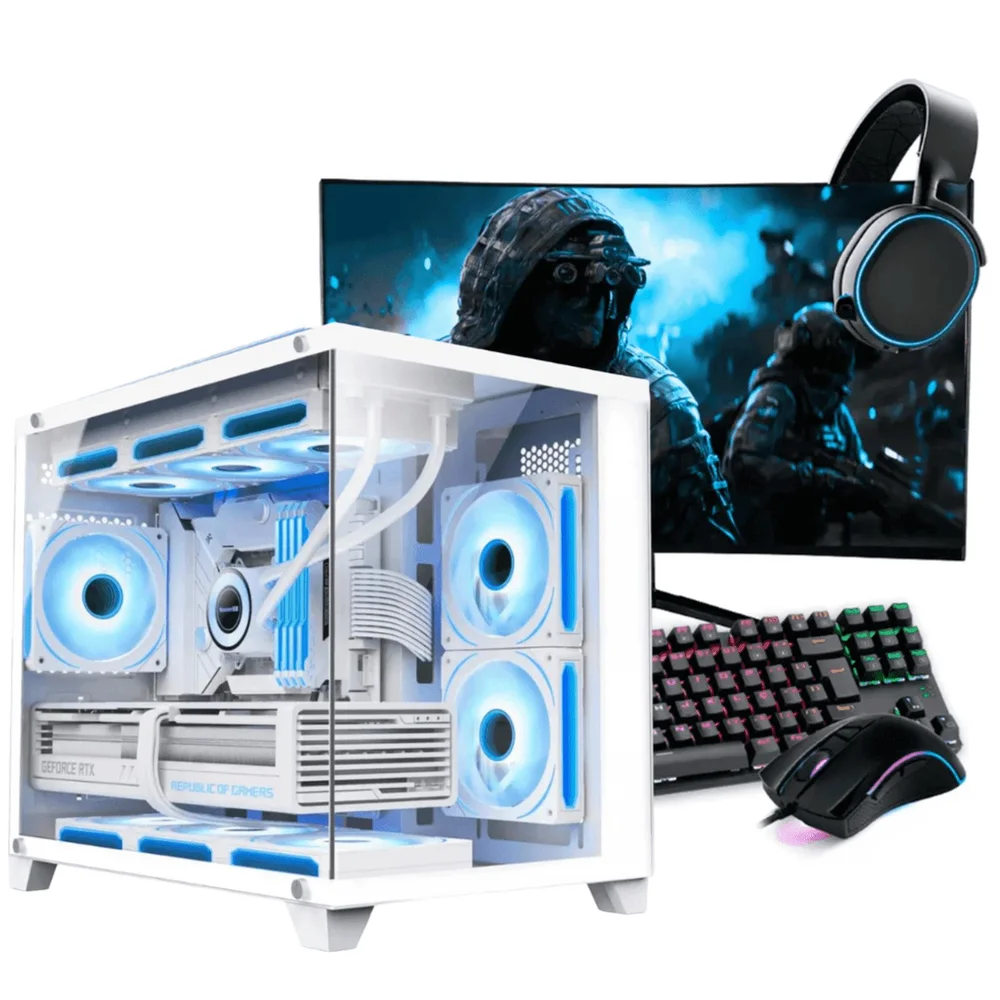 PC Gamer Completo Ryzen 5 5500, RTX 5060, 16gb Ddr4, SSD Nvme 500gb, 600w 80 Plus, 4pvzm2cx-e