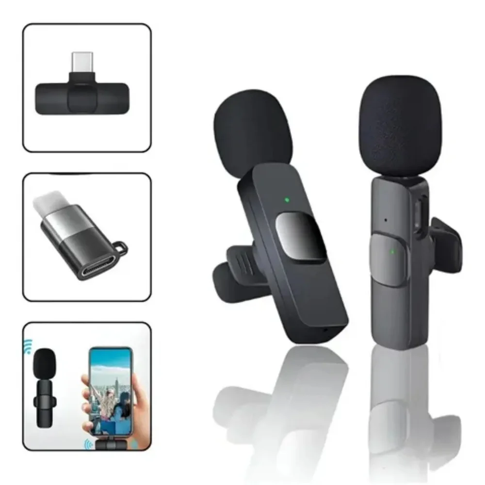 Imagem 4 de 4 do produto Microfone Sem Fio Lapela Kaidi Kmf6-a Tipo A Para Ios Plug And Play 2 Microfones F7