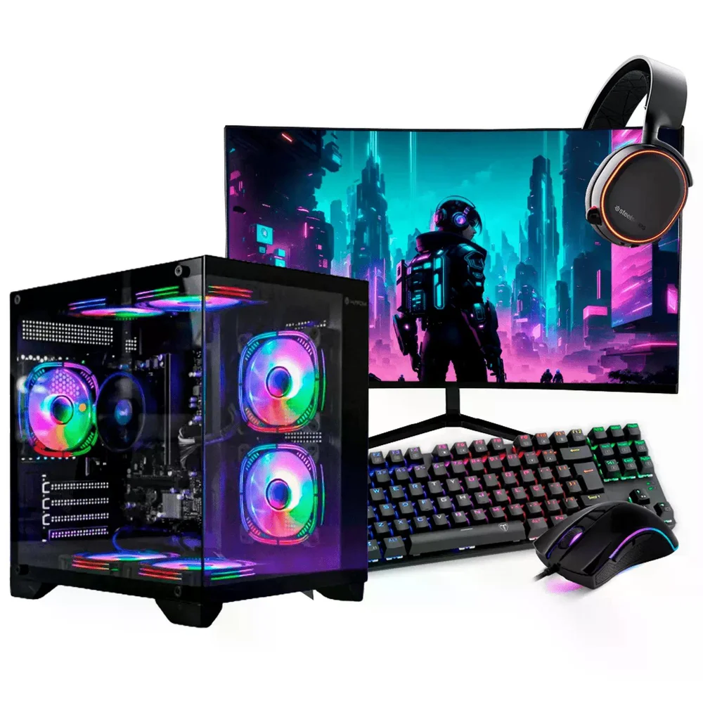 PC Gamer Completo Ryzen 5 5600, RTX 5060, 16gb Ddr4, SSD Nvme 500gb, 600w 80 Plus, V1ekyi5t-e