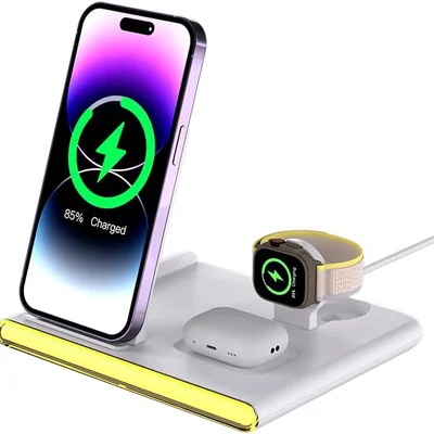 Carregador Sem Fio 4 Em 1 Samsung S25 Ultra S26 Z Flip 7 6 5