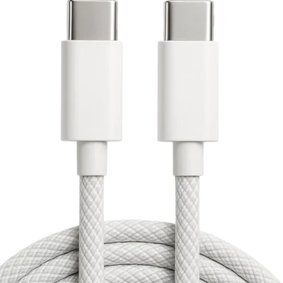 Cabo Usb-c Para Usb-c 1 Metro Branco Carregamento Rápido 18w Compatível Com Iphone 15 16 Samsung Galaxy S24 Macbook Ipad