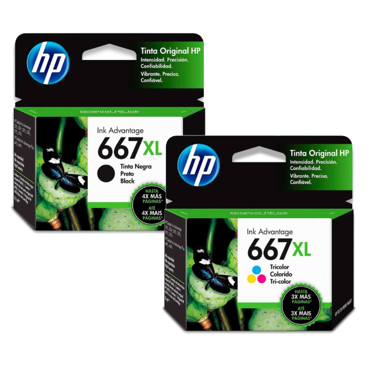 Kit Cartucho Hp 667 667xl Deskjet 2776 Preto E Color