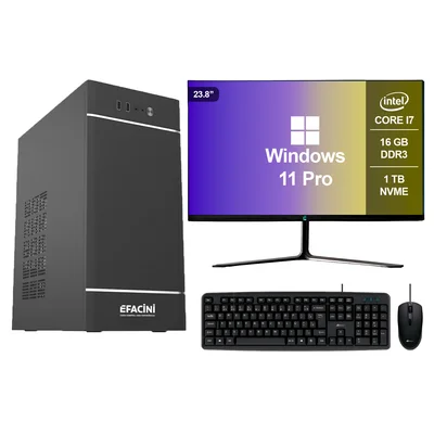 PC Computador Completo Efacini Intel Core i7 3ª Gen 16gb WINDOWS 11 Pro SSD 1TB