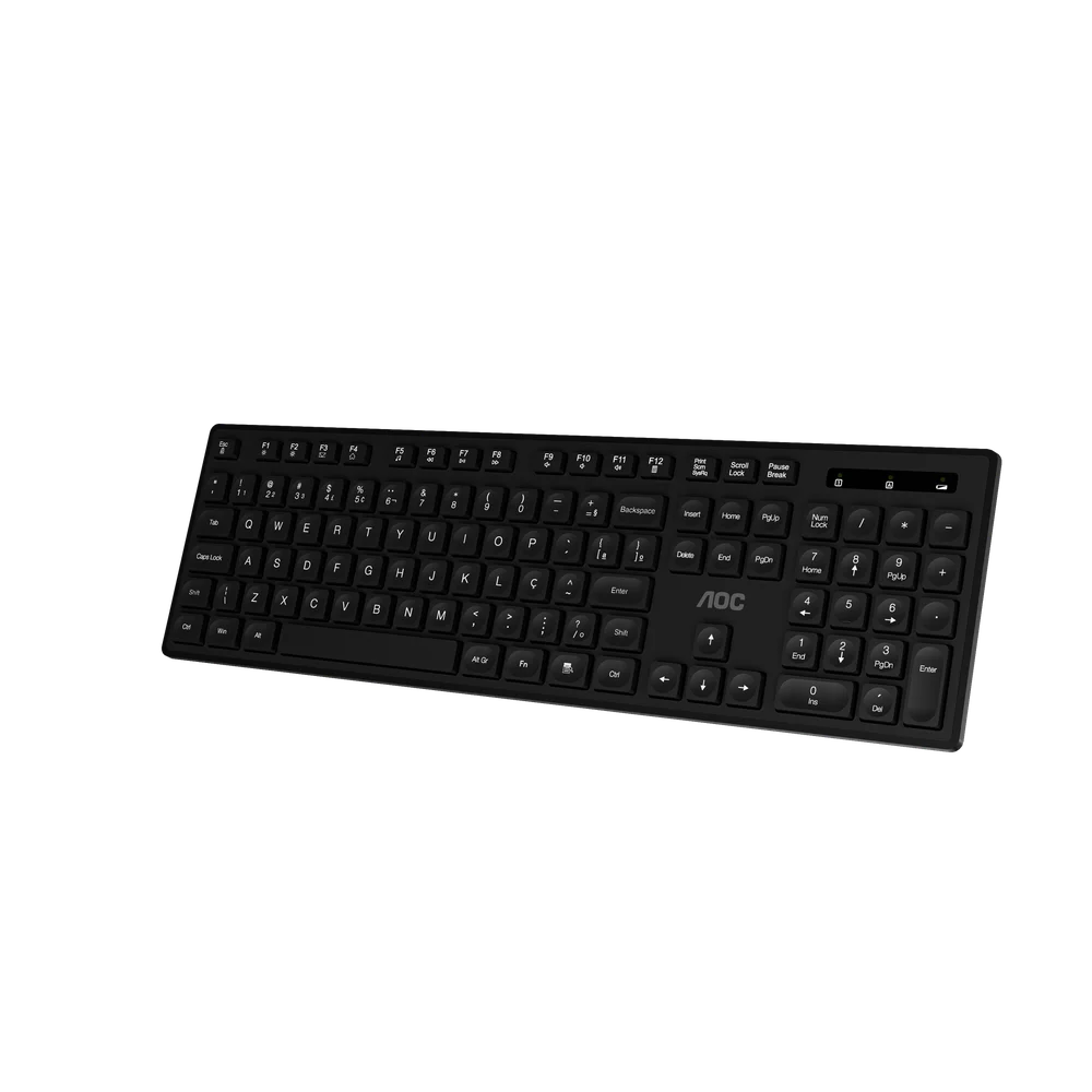 Imagem 2 de 5 do produto Kit Teclado E Mouse Sem Fio Aoc Abnt2 Ç Slim Lançamento