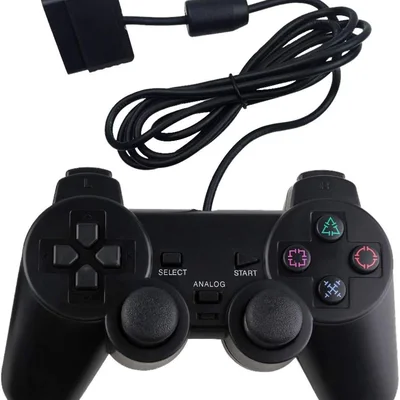 Controle Zengin para Playstation 1 e 2 Dualshock com 17 Botões e Vibração