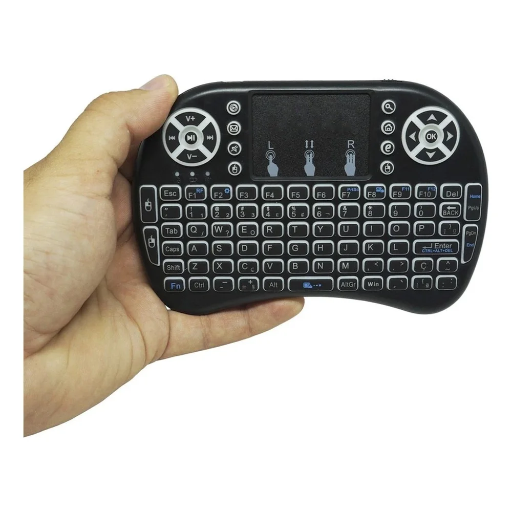 Imagem 4 de 5 do produto Mini Teclado Wireless Keyboard Com Touchpad Com LED Usb Android Console E Tv RGB