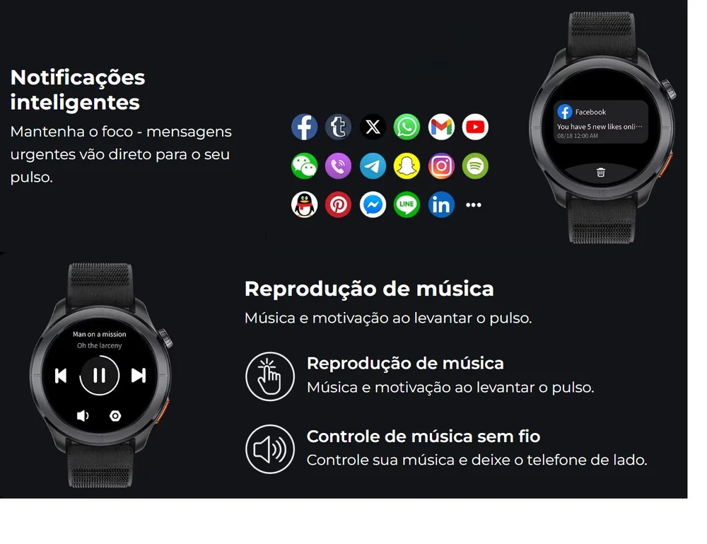 Imagem 4 de 5 do produto Smartwatch Haylou Solar Neo 2, Conexão Strava, Notificações, Chamadas, Assistente Voz - Prata