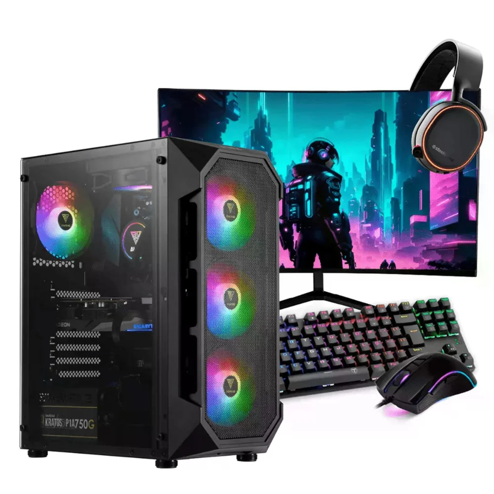 PC Gamer Completo Ryzen 5 8400f, RTX 5060, 16gb Ddr5, SSD Nvme 500gb, 600w 80 Plus, Gc1043-e