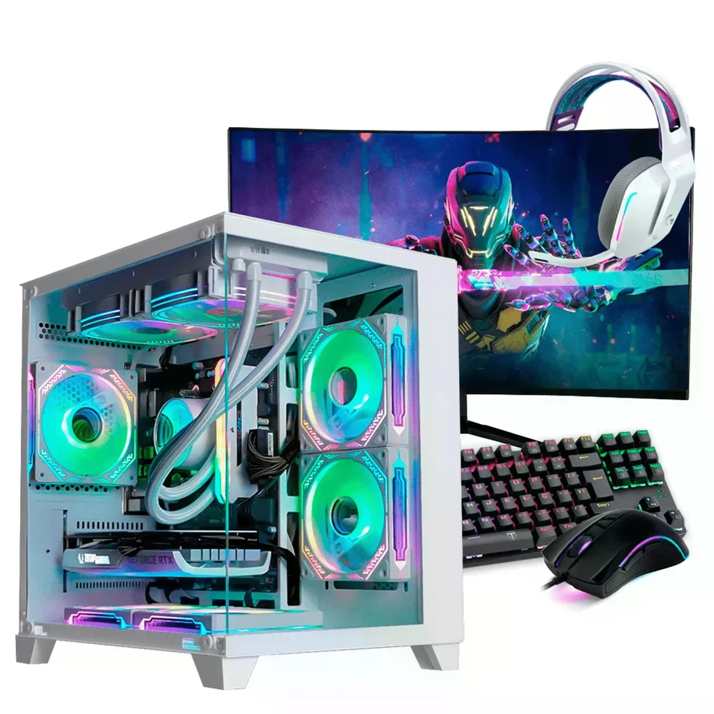 PC Gamer Completo Ryzen 5 5600x, RTX 5060, 16gb Ddr4, SSD Nvme 500gb, 700w 80 Plus, Qut76crd-e