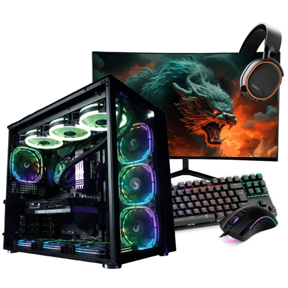 PC Gamer Completo Ryzen 7 5700x, RTX 5060, 32gb RGB Ddr4, SSD Nvme 1TB, 700w 80 Plus, Full Black, 9qbschu8-e