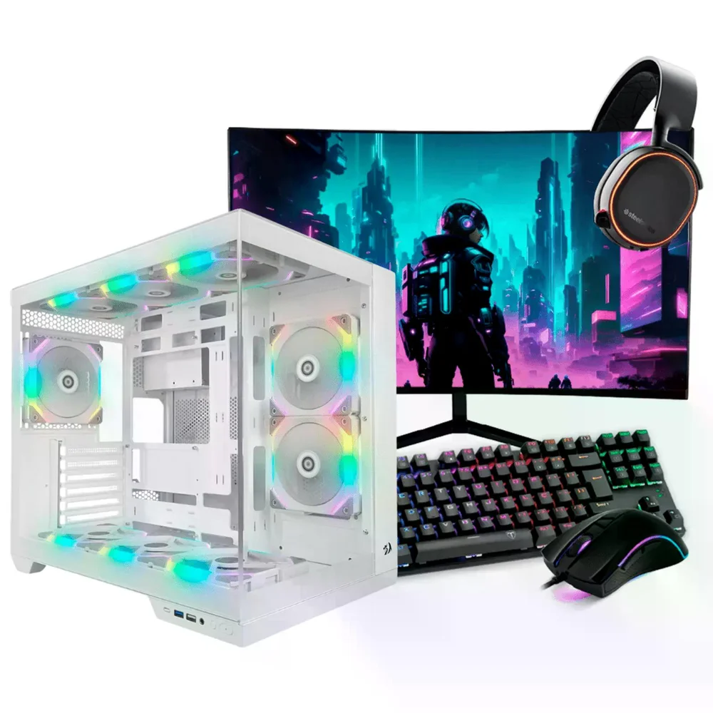 PC Gamer Completo Ryzen 7 9800x3d, RTX 4070 Super, 32gb Ddr5 RGB, SSD Nvme 1TB, 700w 80 Plus, Hepc004-e