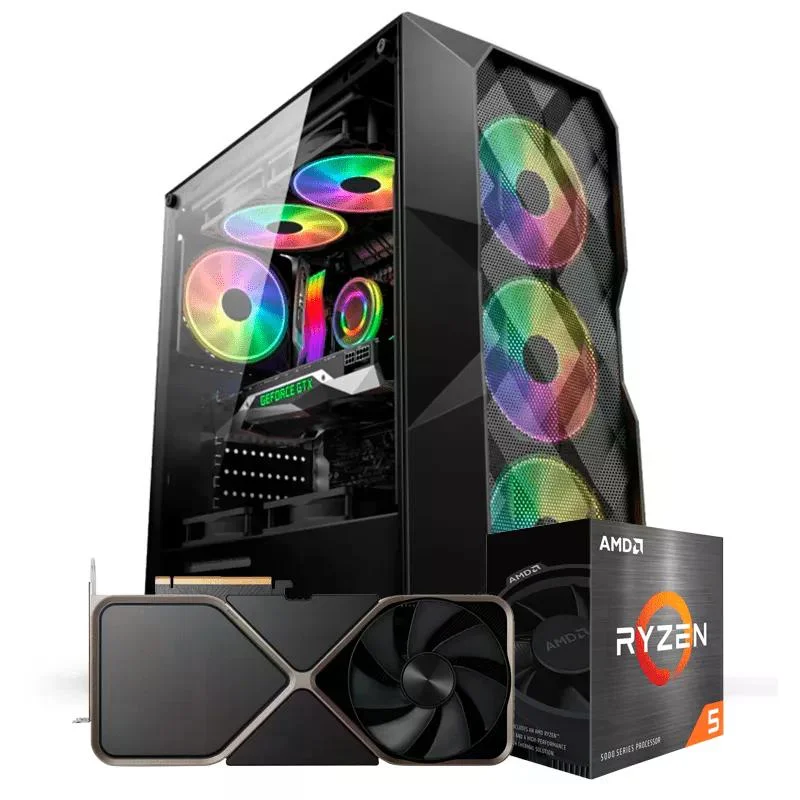 PC Gamer Ryzen 5 5500, RTX 3050, 16gb Ddr4, SSD 480GB, 600w 80 Plus, PC5501-e