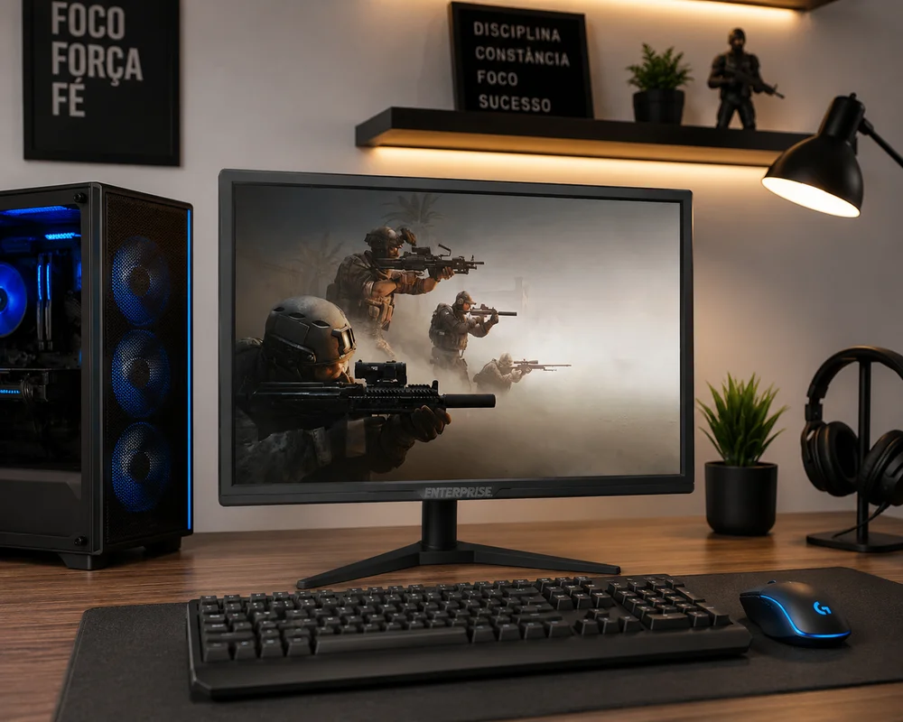 Imagem 2 de 5 do produto Monitor Para Computador 19 " Preto Office Barato Com HDMI E Vga
