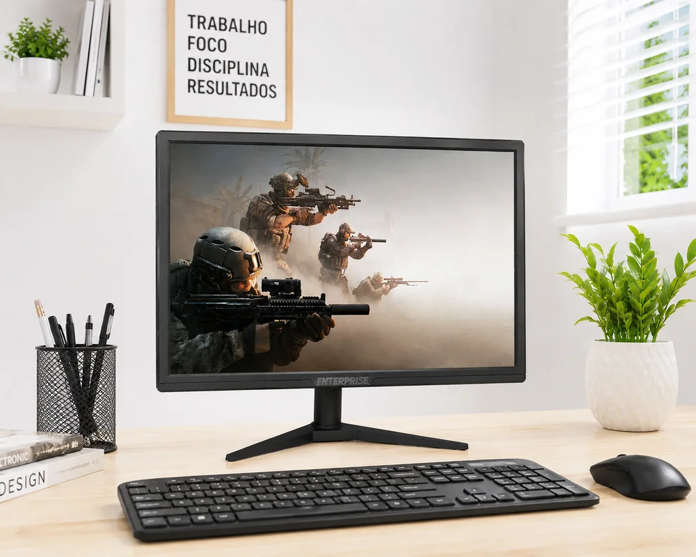 Monitor PC LED Office 19 " Preto Padrão Vesa HDMI, Vga Barato Monitor PC LED Office 19 " Preto Padrão Vesa HDMI, Vga Barato