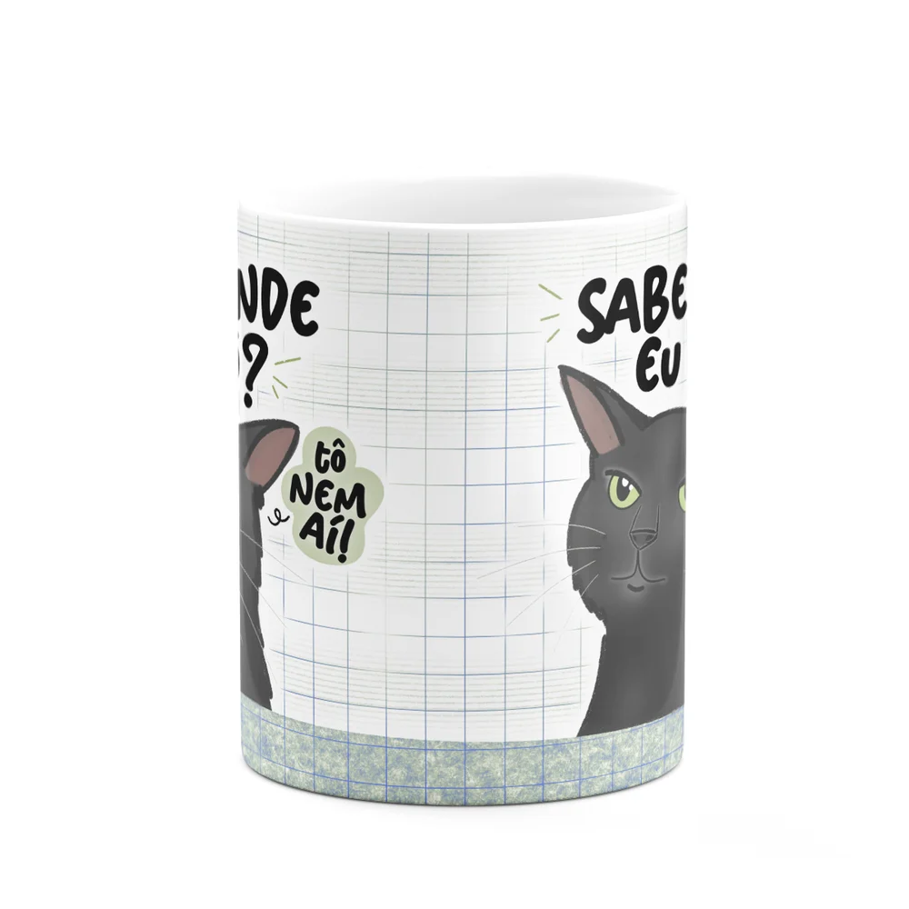 Imagem 5 de 5 do produto Caneca Geek Divertida Meme Gato - Sabe Onde Eu Tô? M2